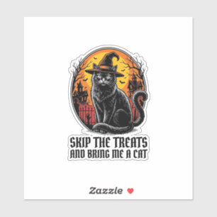 Halloween-Katzen-Shirt Vintage-Gravur Gruselig Sch Aufkleber