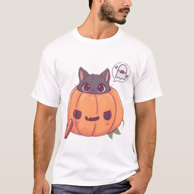 Halloween-Katzen T-Shirt (Vorderseite)