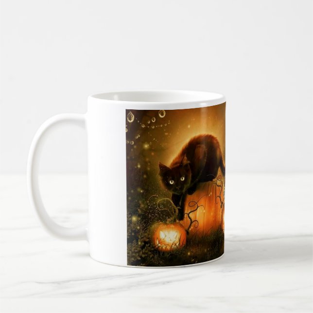 Halloween-Katzen-Tasse Kaffeetasse (Links)
