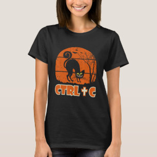 Halloween-Katzen-Zitat Ctrl+c Cool Halloween 2022 T-Shirt