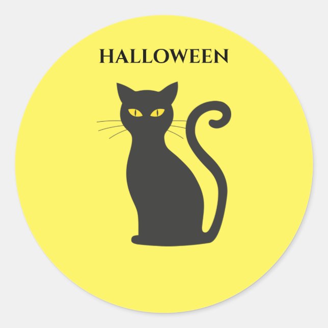 HALLOWEEN Katzenaufkleber. Runder Aufkleber (Vorderseite)