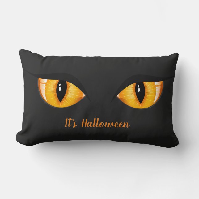 Halloween Katzenaugen Lendenkissen (Vorderseite)