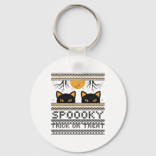 Halloween-Katzenaugen-Spooky-Trick oder Treat Tren Schlüsselanhänger