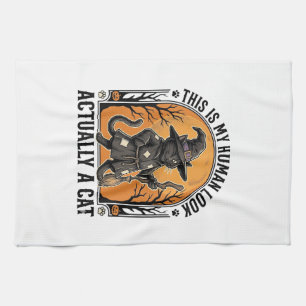 Halloween-Katzenkostüm Lustiges Vintage-Hexenkatze Geschirrtuch