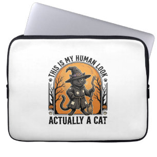 Halloween-Katzenkostüm Lustiges Vintage-Hexenkatze Laptopschutzhülle