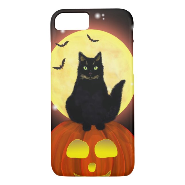 Halloween-Katzenkürbis Case-Mate iPhone Hülle (Rückseite)
