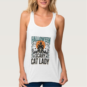 Halloween Katzenlady Grusel-Haus Vintage_1 Tank Top
