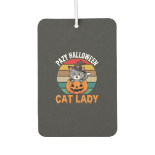 Halloween Katzenlady Hexe Kürbis Retro Design Autolufterfrischer