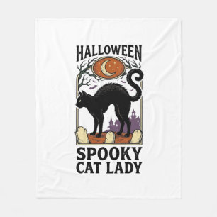 Halloween Katzenlady Vintage Schwarze Katze T-Shir Fleecedecke