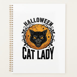 Halloween Katzenlady Vintage Schwarze Katze T-Shir Planer