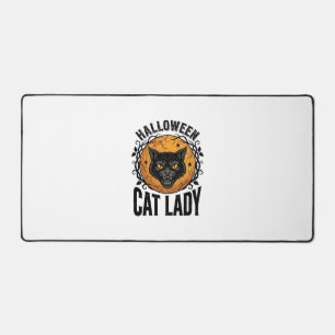 Halloween Katzenlady Vintage Schwarze Katze T-Shir Schreibtischunterlage