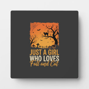 Halloween-Katzenliebhaber Herbstsonnenuntergang Gr Fotoplatte