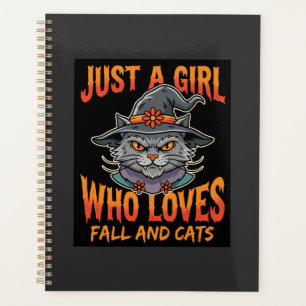 Halloween Katzenmädchen Hexenhut Herbst Design Planer