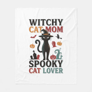 Halloween Katzenmutter Vintage Hexen Katzenliebhab Fleecedecke