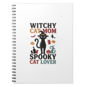 Halloween Katzenmutter Vintage Hexen Katzenliebhab Notizblock