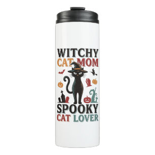Halloween Katzenmutter Vintage Hexen Katzenliebhab Thermosbecher