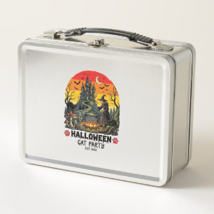 Halloween-Katzenparty Hexenkessel Schwarze Katzen  Metall Brotdose