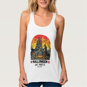 Halloween-Katzenparty Hexenkessel Schwarze Katzen Tank Top