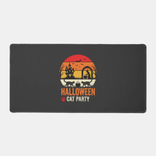 Halloween-Katzenparty Hexenkessel-Silhouette Desi Schreibtischunterlage