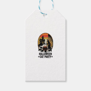 Halloween-Katzenparty Vintage-Hexen-Katzen-Design_ Geschenkanhänger