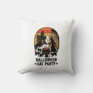 Halloween-Katzenparty Vintage-Hexen-Katzen-Design_ Kissen