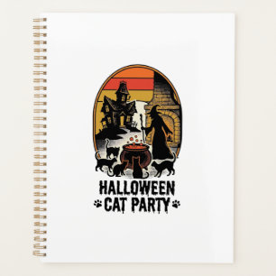 Halloween-Katzenparty Vintage-Hexen-Katzen-Design_ Planer