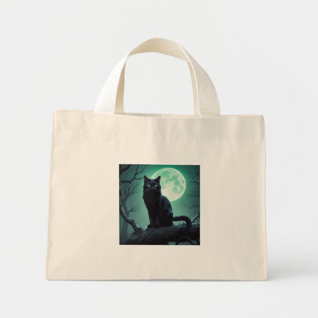 Halloween-Katzenspieltasche Mini Stoffbeutel (Vorne)