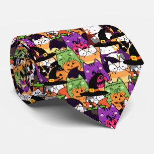 Halloween Kawaii Cat Pattern Krawatte