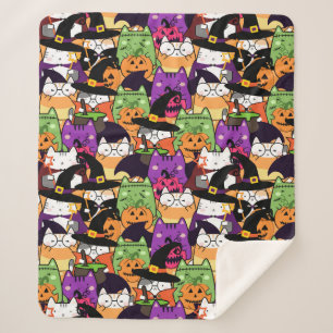 Halloween Kawaii Cat Pattern Sherpadecke