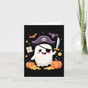 Halloween Kawaii Ghost verkleidet als Pirate für S Karte
