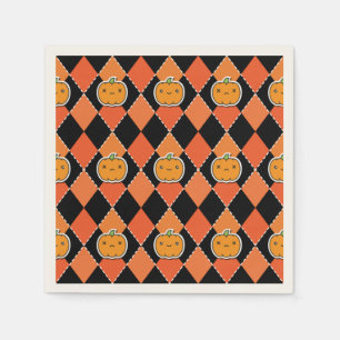 Halloween Kawaii Jack-o-Laterne-Raute Serviette
