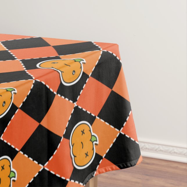 Halloween Kawaii Jack-o-Laterne-Raute Tischdecke (Beispiel)