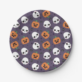 Halloween Kawaii Muster Pappteller