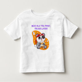 Halloween Kawaii Pirate Panda trinkt Boba Tea Kleinkind T-shirt