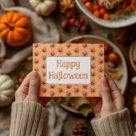 Halloween Kawaii Pumpkins Pattern Feiertagspostkarte