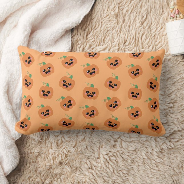 Halloween Kawaii Pumpkins Pattern Lendenkissen (Decke)