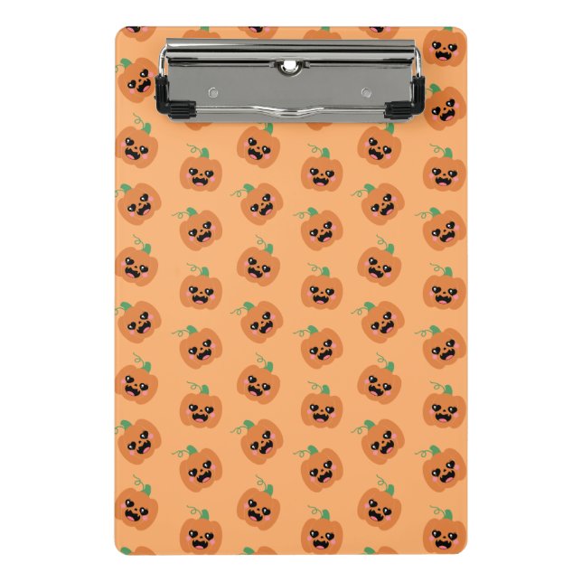 Halloween Kawaii Pumpkins Pattern Mini Klemmbrett (Vorderseite)
