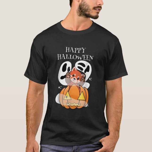 Halloween Kawaii Roter Panda T-Shirt (Vorderseite)