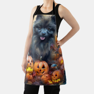 Halloween Keeshond mit Pumpkins Beängstigend Schürze