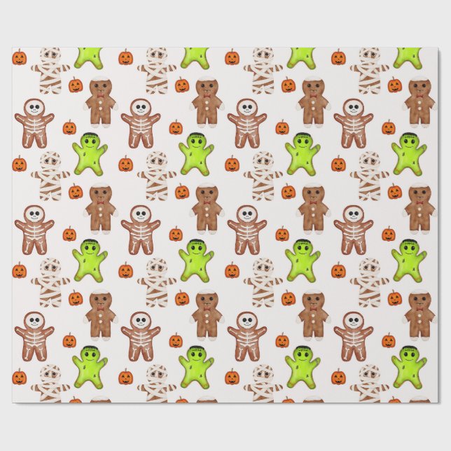 Halloween-Keksmuster-Geschenkpapier Geschenkpapier (Flach)