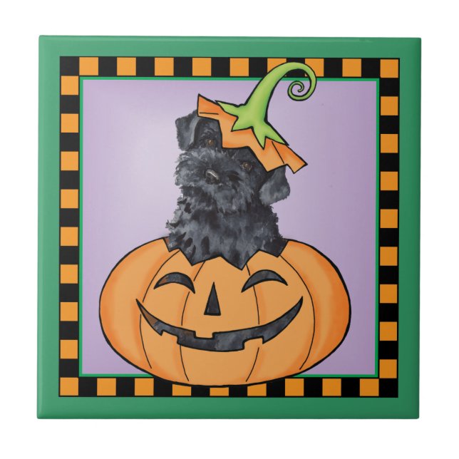 Halloween Kerry Blue Terrier Fliese (Vorderseite)