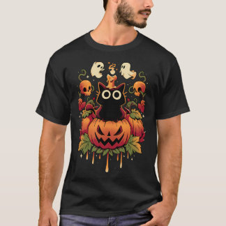 Halloween-Kerzen-Trick - Herbstkatze T-Shirt