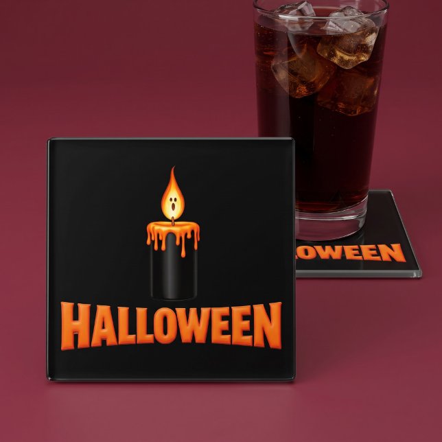 Halloween-Kerzenflamme Glasuntersetzer (Von Creator hochgeladen)