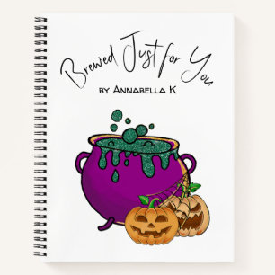 Halloween-Kessel mit individuellem Namen Selbstgem Notizbuch