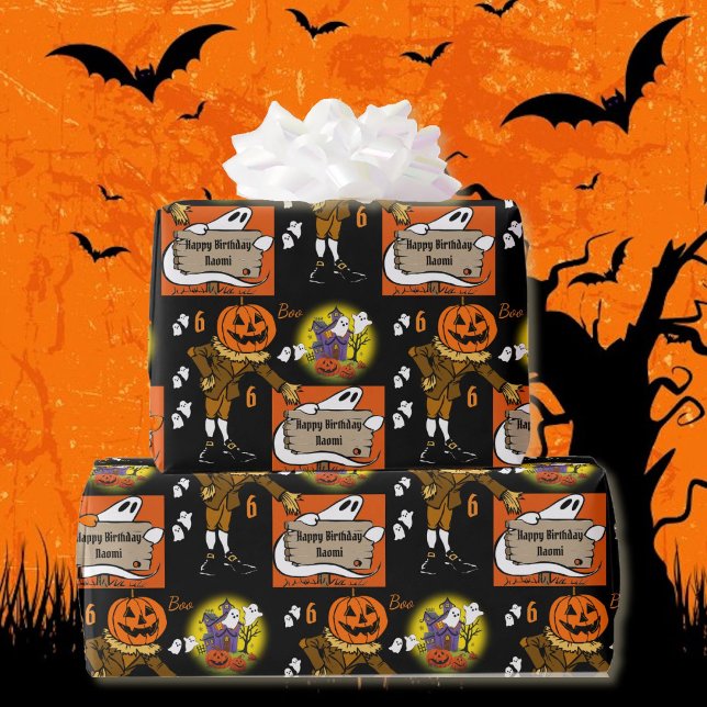 Halloween Kids benennen Kind's Geburtstag personal Geschenkpapier (30 inches wide)