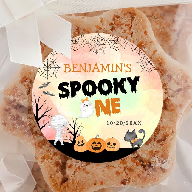 Halloween Kids Costume 1. Geburtstag Party Runder Aufkleber (Von Creator hochgeladen)