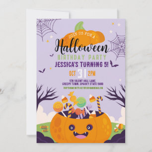 Halloween Kids Party Pumpkin Sweetie Party Einladung