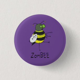 Halloween Kids Zombie Bee Halloween Button