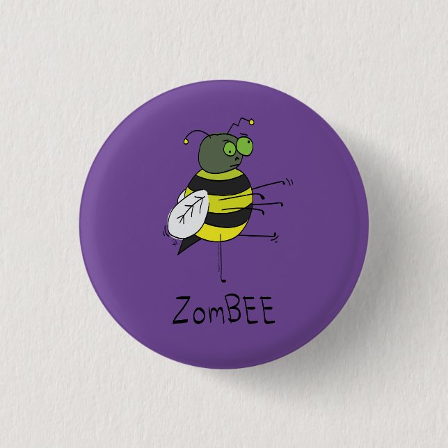 Halloween Kids Zombie Bee Halloween Button (Vorderseite)