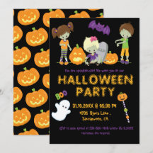 Halloween Kids Zombies Pumpkin Ghost Spooky Party